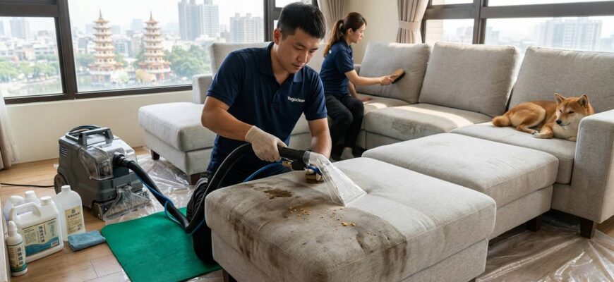 高雄沙發清洗推薦｜專業師傅不馬虎，深層清洗後還幫你整理環境