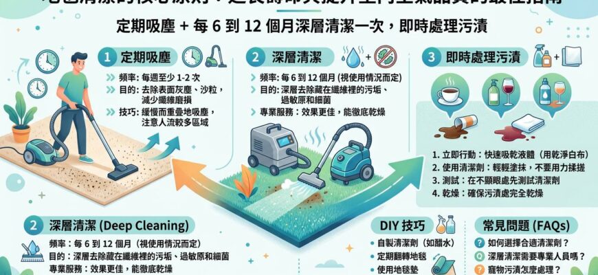 地毯清潔完整指南:方法、頻率與常見問題解答